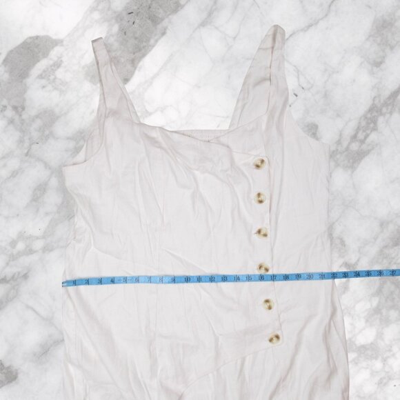 By Anthropologie Sleeveless Linen Button Wrap Midi Dress White 3X - Picture 7 of 11